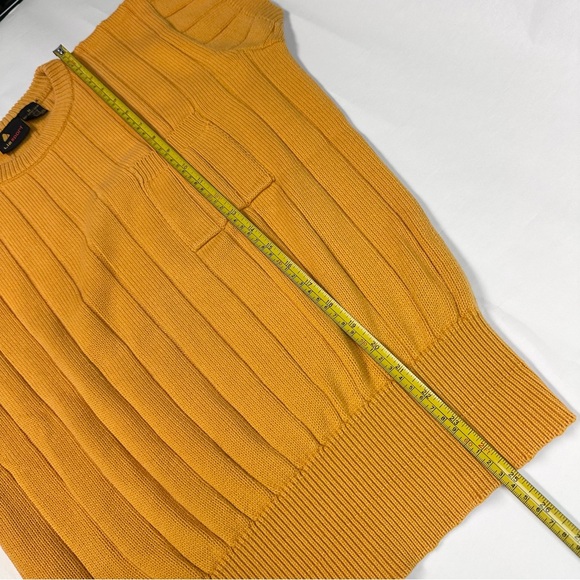 Liz Sport Vintage 80s Short Sleeve Yellow Knit Sweater Liz Claiborne  Medium - Picture 6 of 10